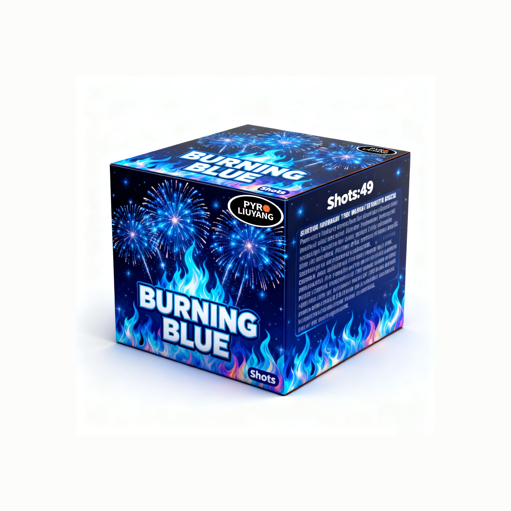 BURNING BLUE 49 SHOTS WITH 1.2" TUBE