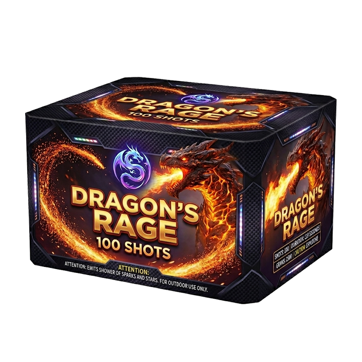 DRAGON'S RAGE 100 SHOTS WITH 1.2" TUBE