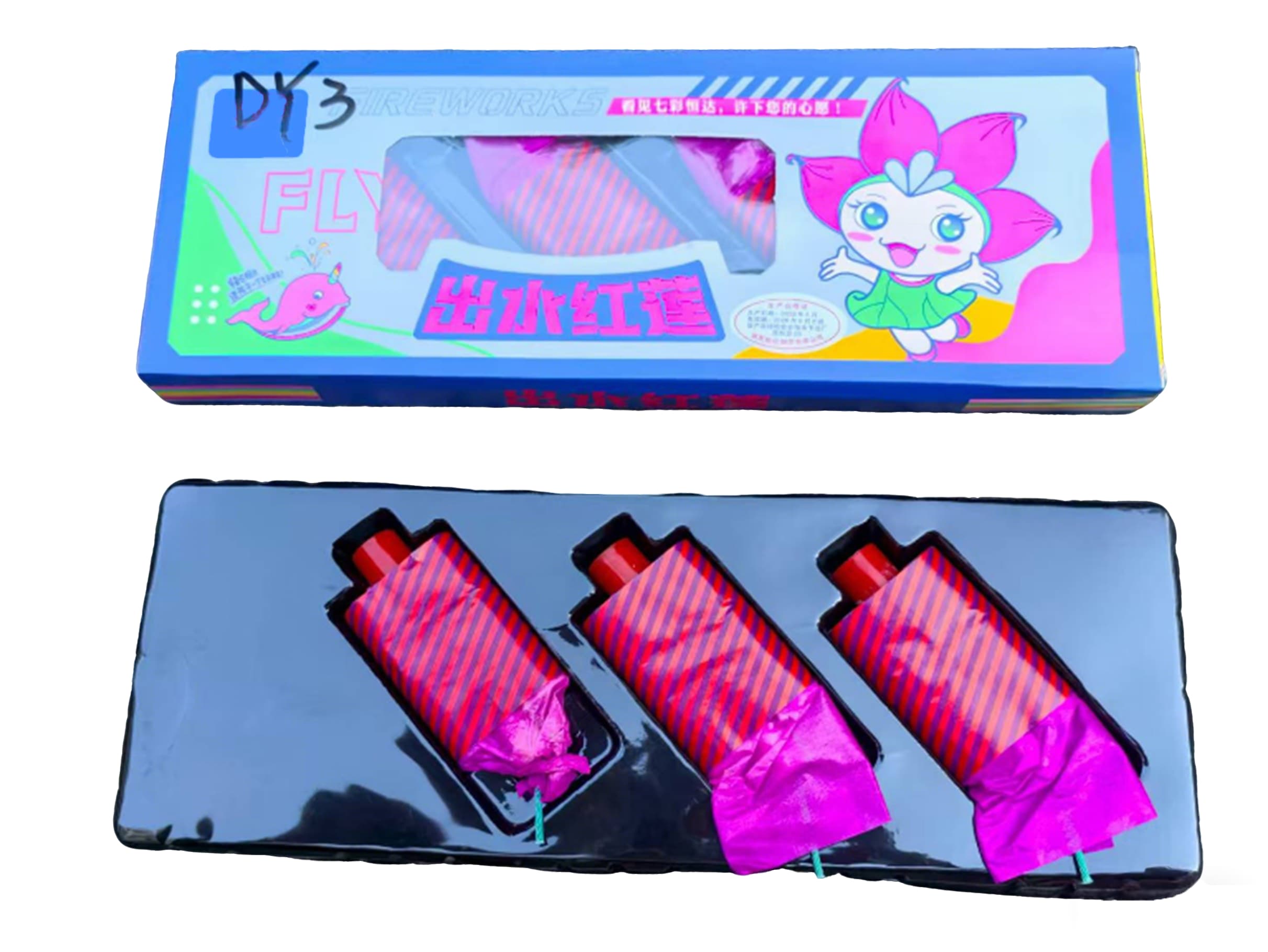 RED LOTUS EMERGING 0.4” TUBE TOY FIREWORKS