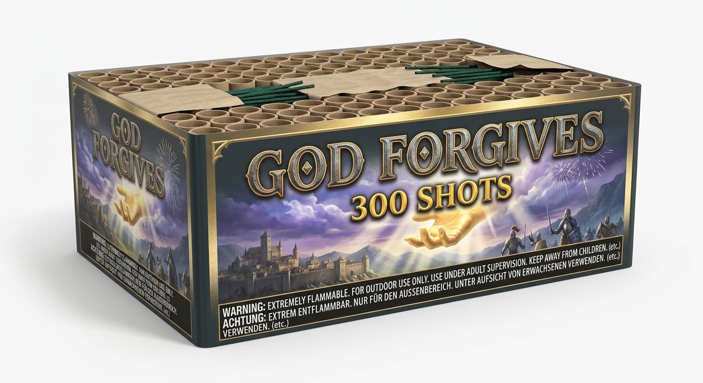 GOD FORGIVES 300 SHOTS WITH 1" TUBE